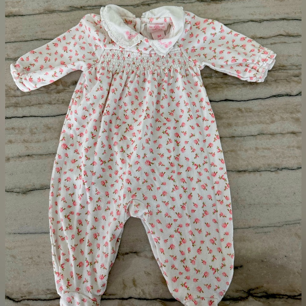 Like New Chaps Pink Floral Onesie